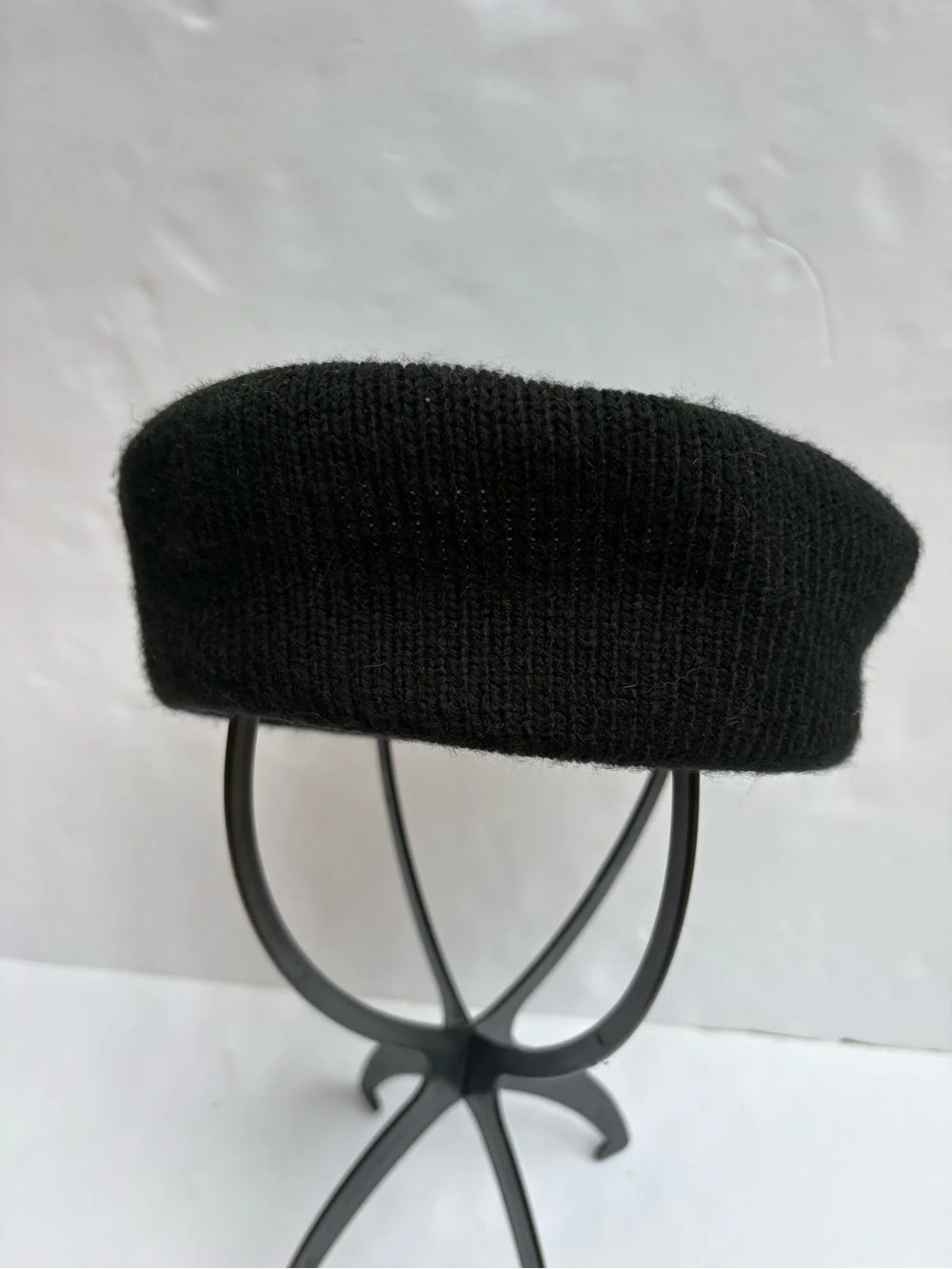 Vintage Made in USA Black Knit Beret - Women Accessories